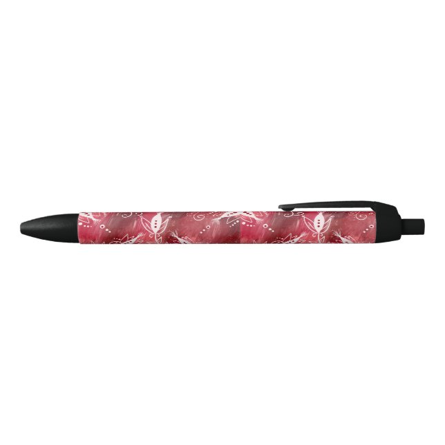 Red Floral Pattern Pen (Top)