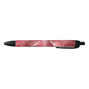 Red Floral Pattern Pen