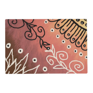 Red Floral Pattern Placemat