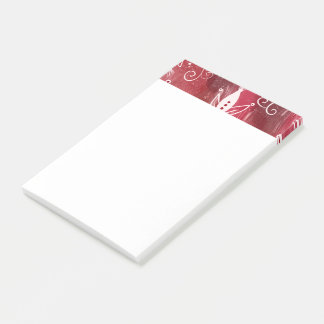 Red Floral Pattern Post-it Notes