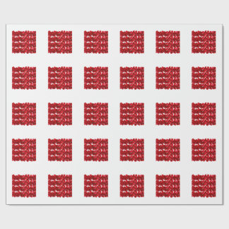 Red Floral Pattern Seamless Botanical Design Wrapping Paper