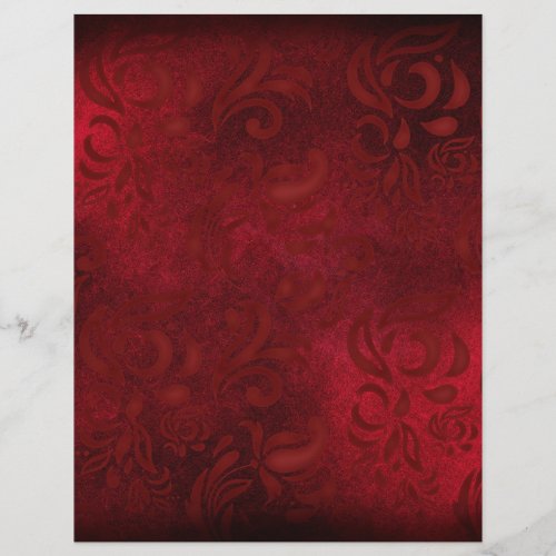 Red Floral Patterned Scrapbook Paper