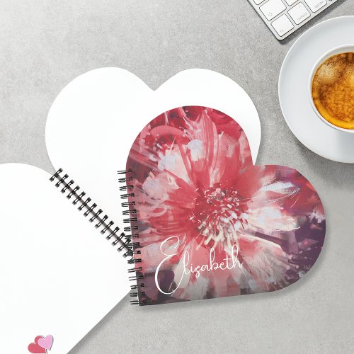 Red Floral Personalized Notebook