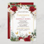 Red Floral Photo Quinceanera Invite in Spanish
