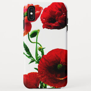Red Floral Poppy Flowers Spring Summer Garden iPhone XS Max Case