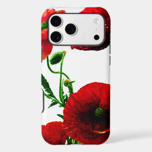Red Floral Poppy Flowers Spring Summer Garden iPhone 17 Pro Max Case
