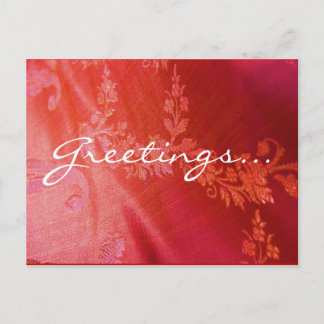 Red Floral Postcard - Customizable