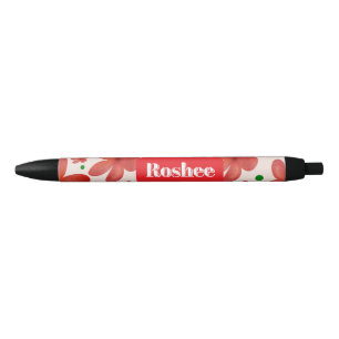 Red Floral Seamless Pattern Cute Retro Flower Pen