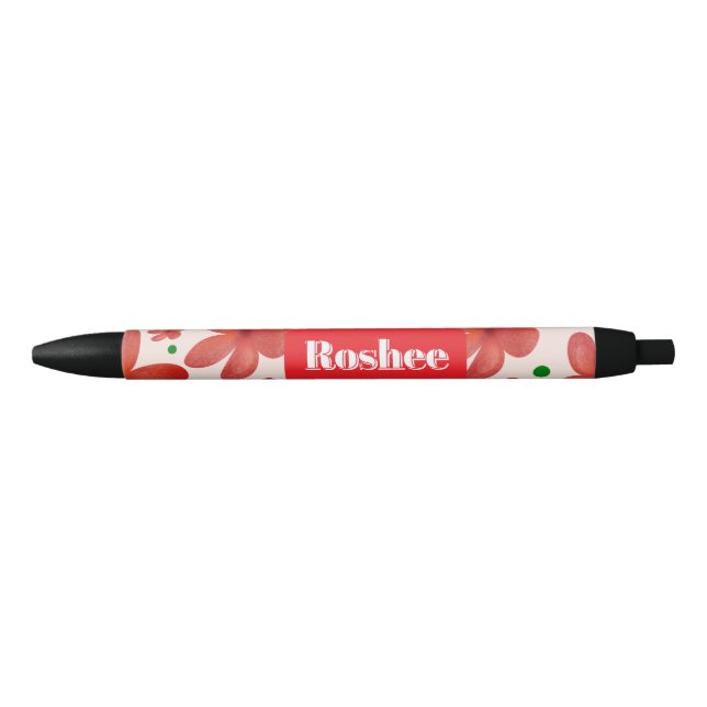 Red Floral Seamless Pattern Cute Retro Flower  Pen (Front)