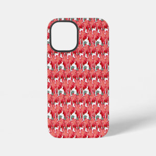 Red Floral Seamless Pattern, Elegant Flower Repeat iPhone 12 Mini Case
