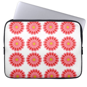Red Floral Seamless Pattern with Daisy Flowers C Laptop Sleeve