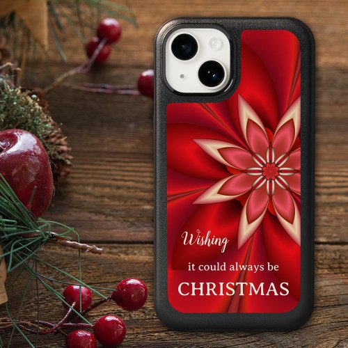 Red Floral Star Christmas Wishes Phone Case