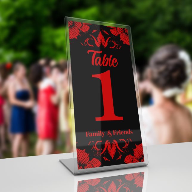 Red Floral Theme Table Tent (Creator Uploaded)
