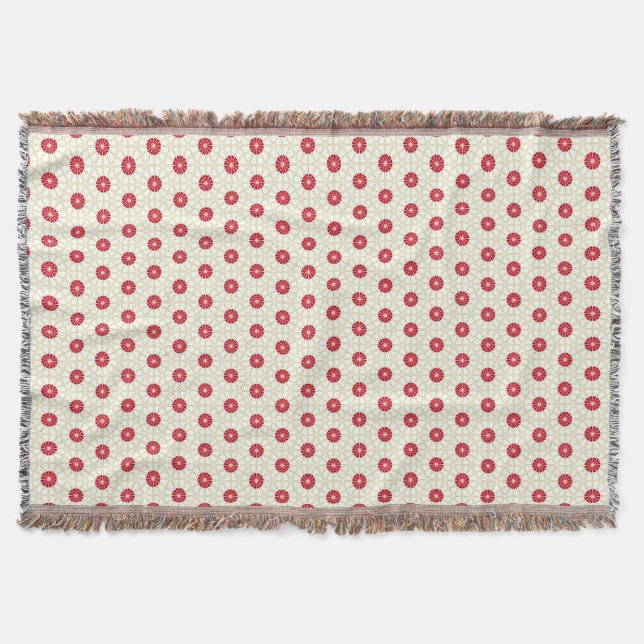 Red Floral  Throw Blanket (Front)