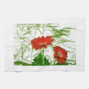 Red Floral Towel