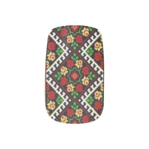 Red Floral Ukrainian Embroidery Vyshyvanka Minx Nail Art