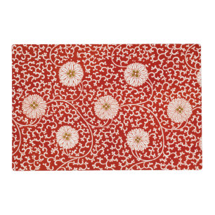 Red Floral Vibrant Ornate Classic Pattern Placemat