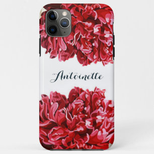 Red Floral Watercolor Flowers Elegant Personalize iPhone 11 Pro Max Case