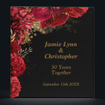 Red Floral Wedding Anniversary 3 Ring Binder<br><div class="desc">This personalized binder is a nice way to save your cherished memories from years of togetherness. Customize it with your names and wedding date for a truly unique keepsake. Keep your special moments organized and relive the romance with every page turn. Order today!</div>
