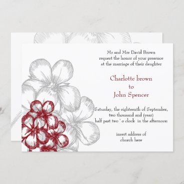 red floral wedding  Invitations