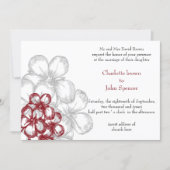 red floral wedding  Invitations (Front)