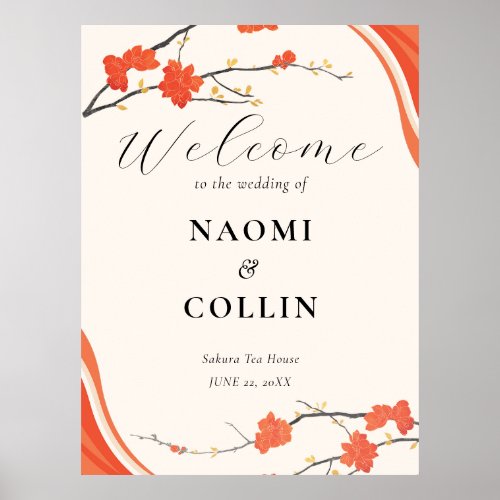 Red Floral Wedding Poster