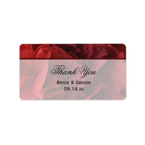 Red Floral Wedding Thank You Favor Tags