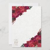 Red Floral Western Ranchero Quinceanera Invitation (Back)