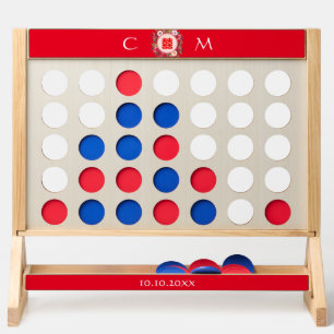 Red floral wreath Chinese wedding party game Fast Four