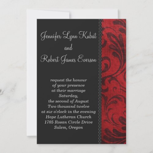 Red Flourish Personalized Announcement