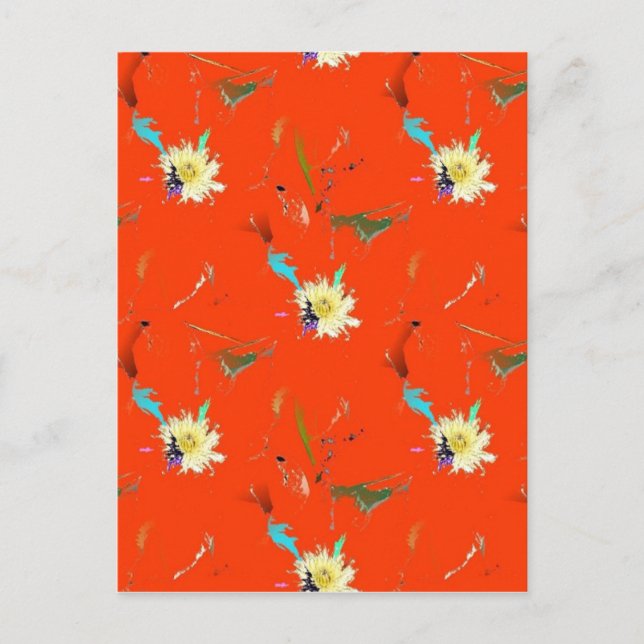 Red Flower Abstract Postcard (Front)