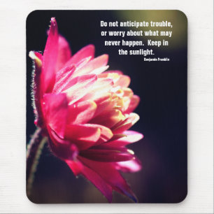 Red Flower Attitude Quote Inspirational  Mouse Pad
