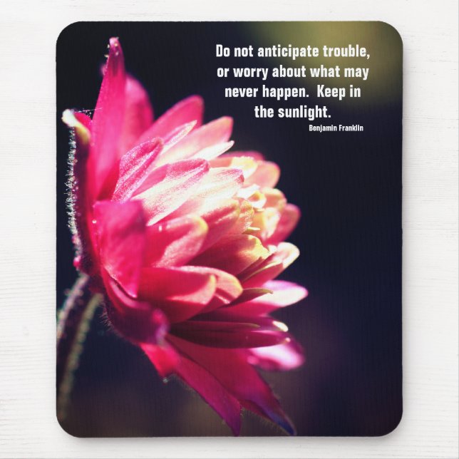 Red Flower Attitude Quote Inspirational  Mouse Pad (Front)