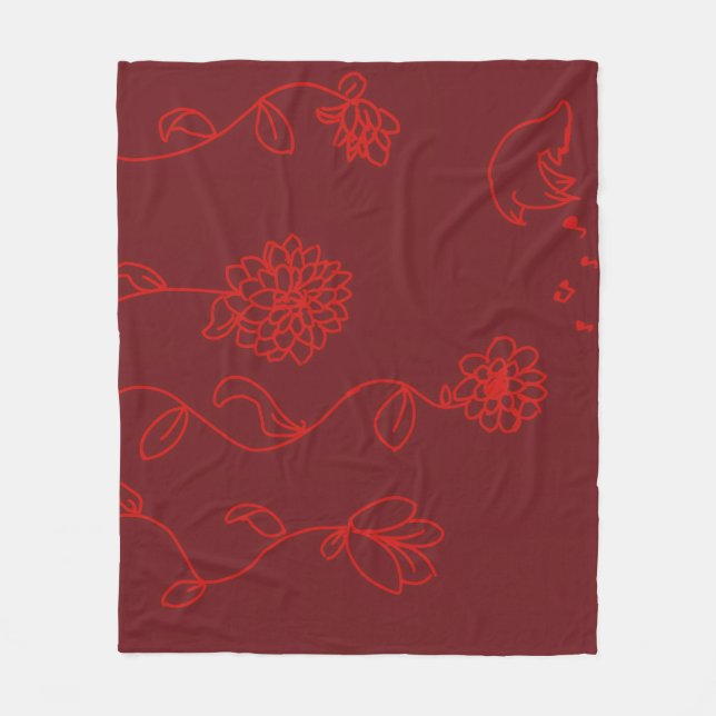 Red flower blanket (Front)