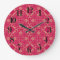 Red Flower Boho Chic Clock