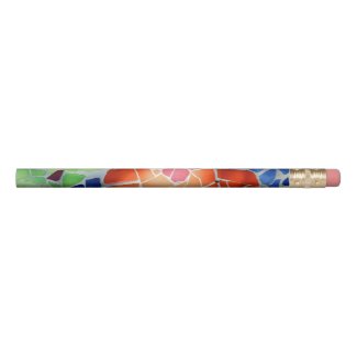 Red Flower Bright Coroful Mosaic Art Pencil