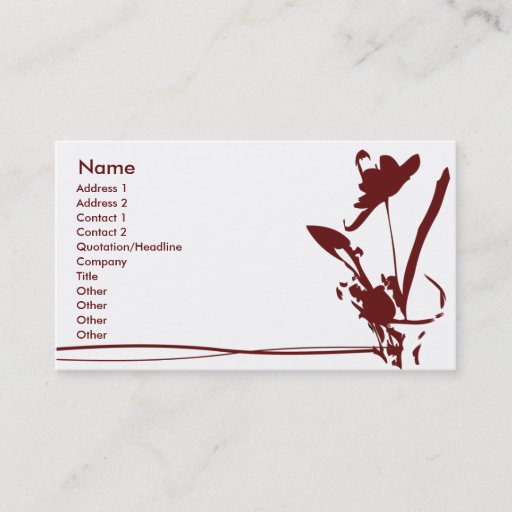 Customizable Red Flower - Business Business Card