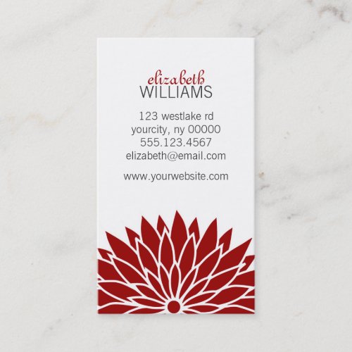 Red Flower Business Card Template