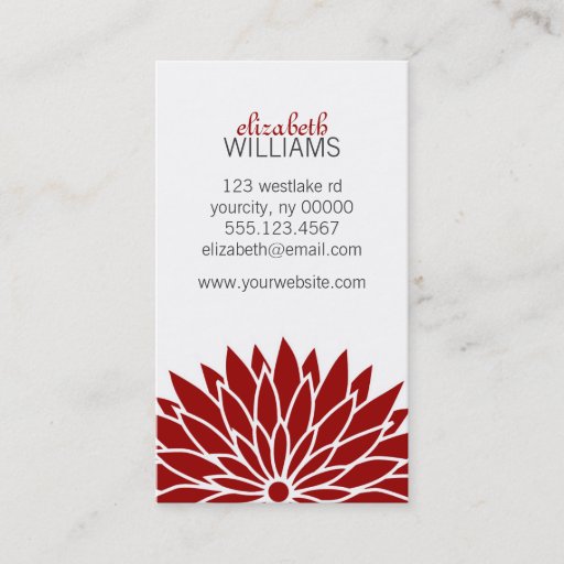 Customizable Red Flower Business Card Template