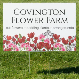 Red Flower Business Flower Farm Sign
