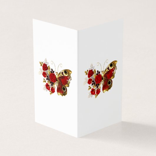 Red flower butterfly with red roses (Outside)