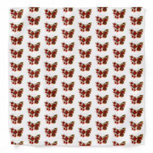 Red flower butterfly with red roses bandana
