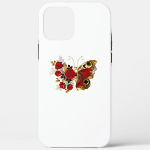 Red flower butterfly with red roses iPhone 12 pro max case