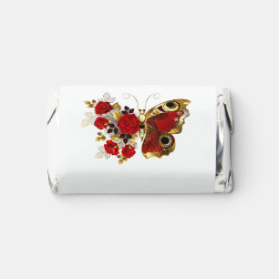 Red flower butterfly with red roses hershey's miniatures