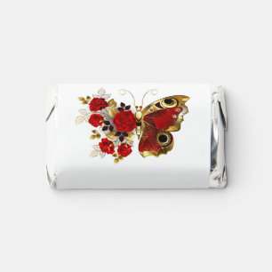 Red flower butterfly with red roses hershey's miniatures