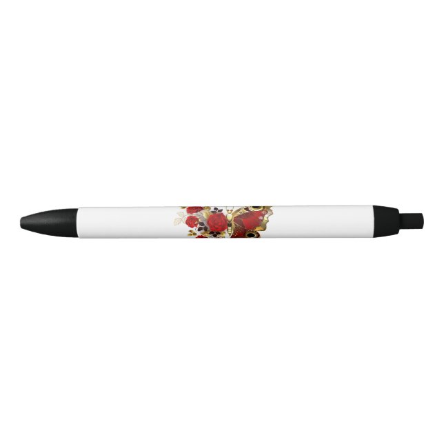 Red flower butterfly with red roses pen (Front)