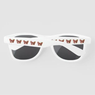 Red flower butterfly with red roses sunglasses