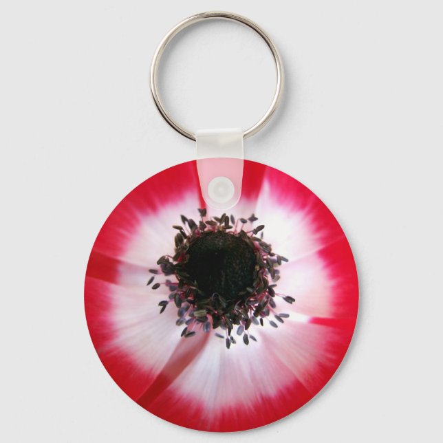 Red Flower Center Keychain (Front)