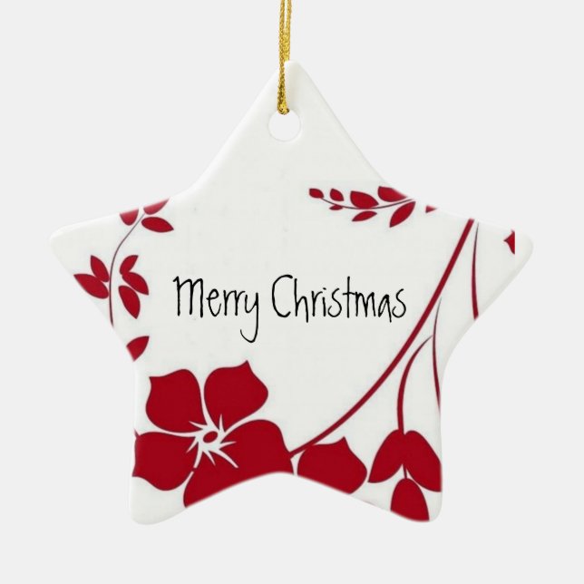 red flower Christmas ornament (Front)