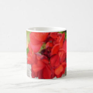 red flower  coffee mug
